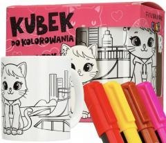 Kubek do malowania + 4 markery - zestaw kreatywny