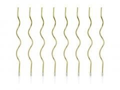 Świeczki urodzinowe zakręcone złote 14cm 8szt