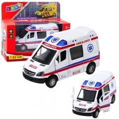 Karetka ambulans metalowy z napędem Pull Back
