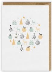 Kartka Boże Narodzenie Bombka, eko koperta K081