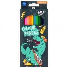 Kredki ołówkowe 12 kolorów Skate Dino