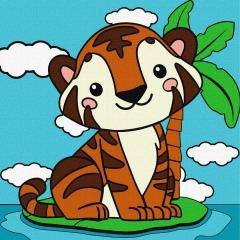 Malowanie po numerach - Urocze tygrysiątko 25x25cm