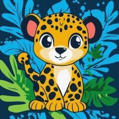 Malowanie po numerach - Wesoły lampart Kids