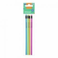 Ołówek z gumką HB trójkątny 4szt