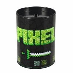 Skarbonka metalowa okrągła Pixel