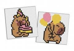 Diamentowa mozaika na magnes - Kapibara 3 9x9cm
