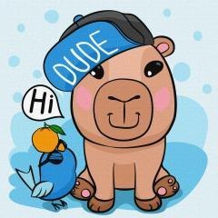 Malowanie po numerach - Kapibara w czapce Kids