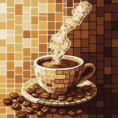 Malowanie po numerach - Witraż. Kawa 30x30cm