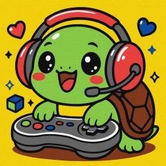 Malowanie po numerach - Żółwik gracz 25x25cm