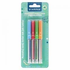 Marker akrylowy w pędzelku 4 kolory