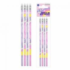 Ołówek z gumką HB Unicorn 4szt