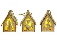 Ozdoba świąteczna drewniana ze światłem MIX