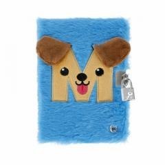 Pamiętnik pluszowy zamykany Blue M świecący