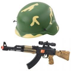 Zestaw militarny karabin + hełm
