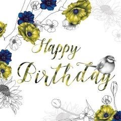 Karnet Swarovski kwadrat CL1410 Urodziny kwiaty