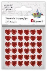 Kryształki samoprzylepne Serca czerwone 36szt