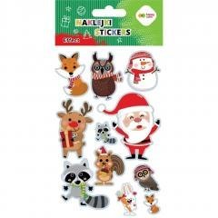 Naklejki Xmas animals 10x20cm HAPPY COLOR