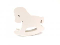 Dekoracja drewniana biały koń na biegunach