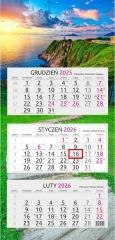 Kalendarz 2026 trójdzielny Klif
