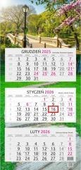 Kalendarz 2026 trójdzielny Most w parku