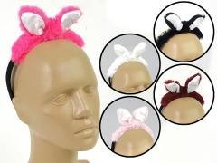 Opaska na włosy z pluszową kokardą MIX