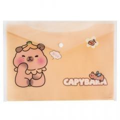 Teczka A4 kopertowa na zastrzask - kapibara beżowa