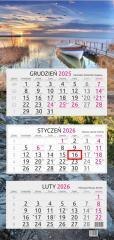 Kalendarz 2026 trójdzielny Jezioro