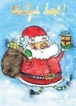 Karnet B6 Boże Narodzenie - Mikołaj z prezentami