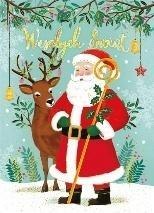 Karnet B6 Boże Narodzenie - Mikołaj z reniferem