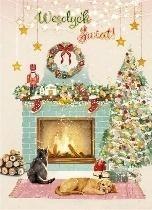 Karnet B6 Boże Narodzenie - Świąteczny kominek