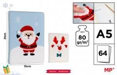 Notatnik A5/64K gładki świąteczny MIX