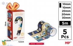 Taśmy dekoracyjne świąteczne washi 5szt