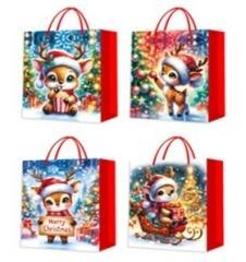 Torebka prezentowa M Boże Narodzenie brokat mix