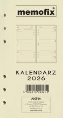Wkład kalendarzowy 2026 Memofix B6 TDW
