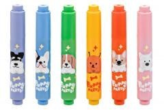 Zakreślacze mini Puppy Party 6 kolorów M&G