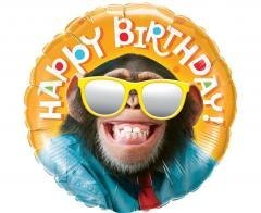 Balon foliowy Smiling chimp Happy Birthday 46cm