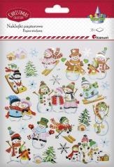 Naklejki papierowe bałwanki 2 arkusze