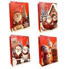 Torebka prezentowa XL Boże Narodzenie szerokie dno