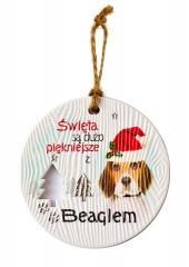 Zawieszka ceramiczna Boże Narodzenie Beagle