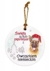 Zawieszka ceramiczna Boże Narodzenie Owczarek niem