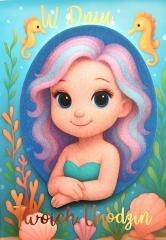Karnet Urodziny dziewczynki syrenka