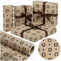 Papier ozdobny Kraftowe Kwadraty X-Strong 38cmx20m