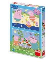 Puzzle 2x48 Świnka Peppa na wakacjach