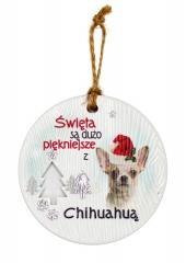 Zawieszka ceramiczna Boże Narodzenie Chihuahua