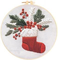 Zestaw do haftowania świąteczna skarpeta