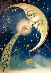 Karnet B6 brokat z kopertą Urodziny Księżyc