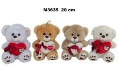 Miś z sercem 20cm MIX