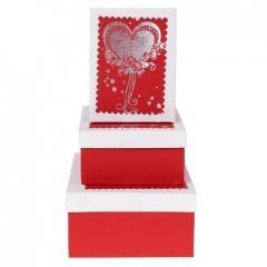 Pudełko prezentowe 3szt Walentynka ROZETTE