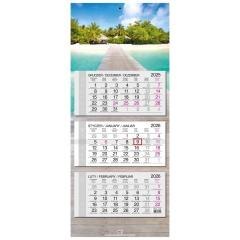 Kalendarz 2026 trójdzielny główka płaska Malediwy