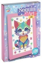 Obraz cekinowy z ramą Kot